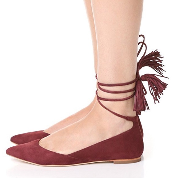 Loeffler Randall Shoes - Loeffler Randall Tassel Accents D'orsay Flats In Black Suede, 7.5